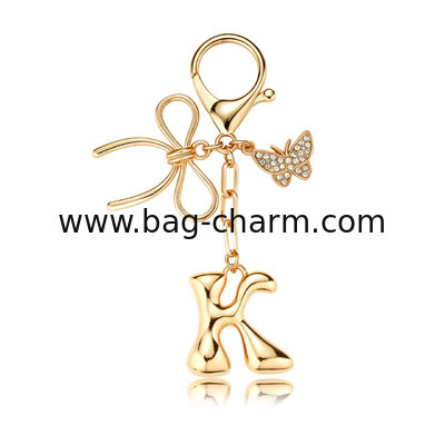 GUGEER Minimalist Initial Letter Keychain Cute Monogram Key Ring Gift for Friends Family