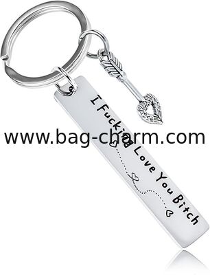GUGEER Best Friend Keychain for Women, Stainless Steel Key Chain Engrave I Fking Love You Bith Birthday Christmas Friendship Gift for Bestie Best Friends Female Bff