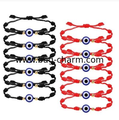 GUGEER Red Evil Eye Protection Bracelets | Lucky Charms with Adjustable Red Thread | Gift Pack for Women, Men or Children