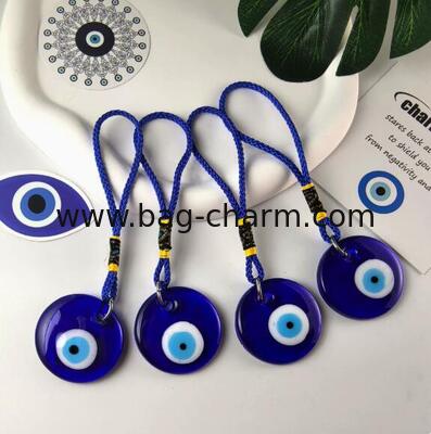 GUGEER Blue Evil Eye Glass Hanging Pendant Car Rearview Evil Eye Charm Ornament Turkish Greek Amulet Wall Decor Accessories for Good Luck Protection