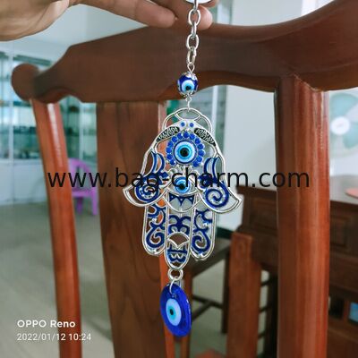 GUGEER Blue Evil Eye Keychains Purse Charms Wall Hanging Amulet for Good Luck and Protection at Home