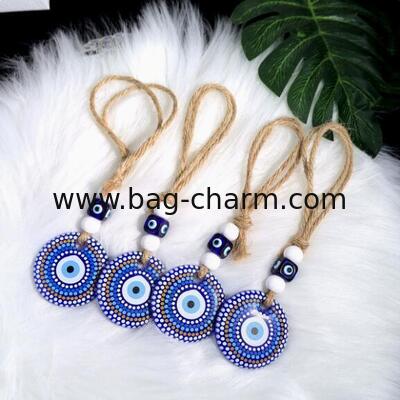 GUGEER Bag Charms Purse Charms Blue Turkish Eye, Evil Eye Blessing Gift 5 cm Amulet Pendant Protection Good Luck Charms for Hanging Lucky Amulet for Home Office and Car Decoration