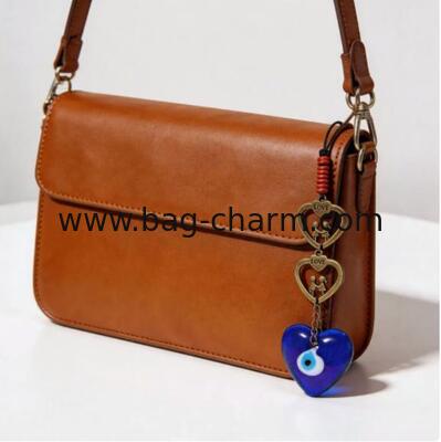 GUGEER Evil Eye Heart Keychains Bag Purse Keychains Good Luck Amulet protection Charm Keychains for Women Men