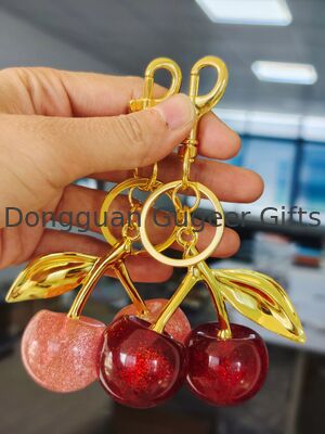 GUGEER Cherry Bag Charm Cute Key Chains Cherry Purse Charms for Handbags, Strawberry Keychain Mother's Day Gifts