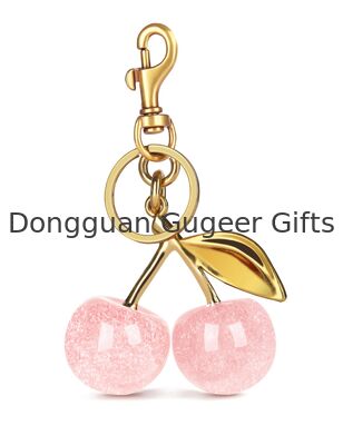 GUGEER 2 PCS Cherry Bag Charm,cherry Keychain for Women Purse,Cute Resin Cherry Purse Charm for Handbags,Sparkly Red Fruit Key Chain Car Keys Accessories,Kawaii Gifts for Birthday Mom Christmas