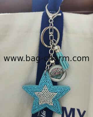 GUGEER Star Charm Keychain - Cute Bag Purse Handbag Accessories - Tassel Key Chain for Women Men