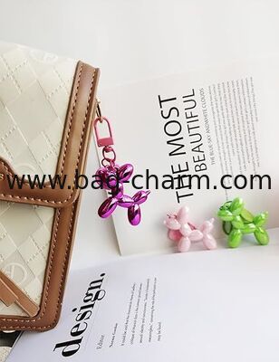 GUGEER Jelly Balloon Dog Cute Keychain Bulk for Women Teen Girls,Aesthetic Bag Charms, Cute Designer Bag Charm for Backpack Purse Tote Handbag Bookbag