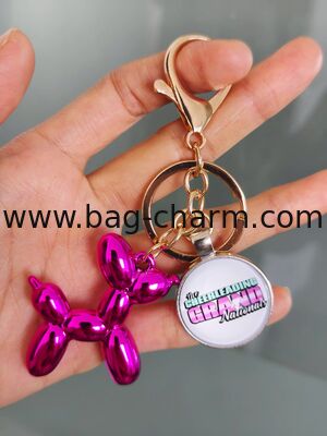 GUGEER Jelly Balloon Dog Cute Keychain Bulk for Women Teen Girls,Aesthetic Bag Charms, Cute Designer Bag Charm for Backpack Purse Tote Handbag Bookbag