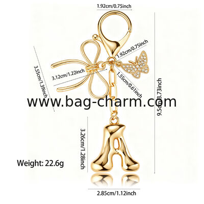 GUGEER Minimalist Initial Letter Keychain Cute Monogram Key Ring Gift for Friends Family