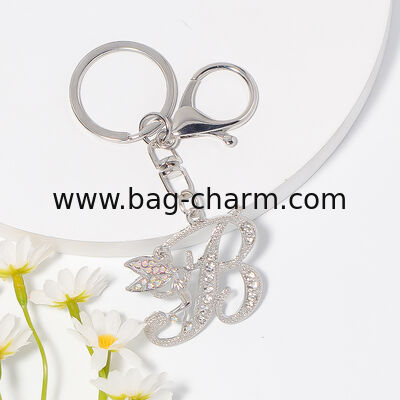 GUGEER Simple Design Alphabet Letter Keychain Cute Bag Charm Key Pendant for Mother’s Day Christmas Valentine Gift