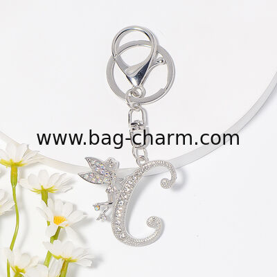 GUGEER Simple Design Alphabet Letter Keychain Cute Bag Charm Key Pendant for Mother’s Day Christmas Valentine Gift