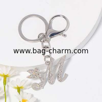 GUGEER Simple Design Alphabet Letter Keychain Cute Bag Charm Key Pendant for Mother’s Day Christmas Valentine Gift