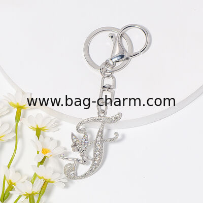 GUGEER Simple Design Alphabet Letter Keychain Cute Bag Charm Key Pendant for Mother’s Day Christmas Valentine Gift