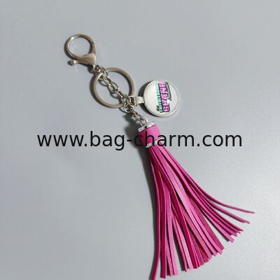 GUGEER Personalised logo Letter Keychain - Gold Resin Heart Keyring with Beige Tassel, Custom Initial Charm for Backpacks, Car Keys, Gifts for Women & Kids