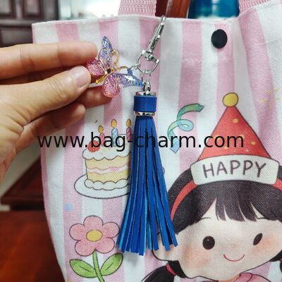 GUGEER Exquisite Butterfly Keychain Charm Pendant Decorative Key Ring Sweet Gift for Birthday Holiday Graduation