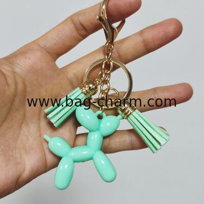 GUGEER Mint Green Mini Balloon Dog Keychain Pendant, Adorable Animal Key Ring, Lightweight Bag Charm for Daily Use, Cute Gift for Key Lovers and Party Favors