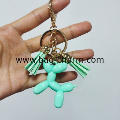 GUGEER Mint Green Mini Balloon Dog Keychain Pendant, Adorable Animal Key Ring, Lightweight Bag Charm for Daily Use, Cute Gift for Key Lovers and Party Favors