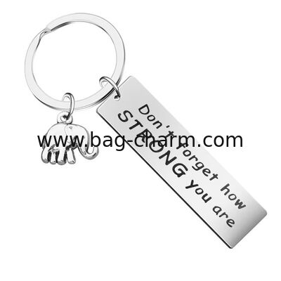 GUGEER Inspirational Keychain Always Remember You Are Braver Than You Believe Jewellery Letter Keyring Gifts for Men Women