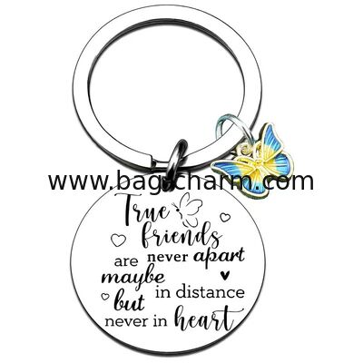 GUGEER Best Friend Keychain for Women, Stainless Steel Key Chain Engrave I Fking Love You Bith Birthday Christmas Friendship Gift for Bestie Best Friends Female Bff