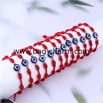 GUGEER Red Evil Eye Protection Bracelets | Lucky Charms with Adjustable Red Thread | Gift Pack for Women, Men or Children