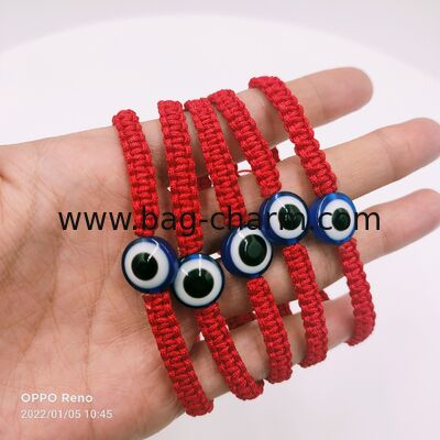 GUGEER Red Evil Eye Protection Bracelets | Lucky Charms with Adjustable Red Thread | Gift Pack for Women, Men or Children