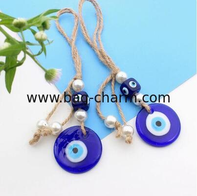 GUGEER Blue evil eye Bag Charms Home Protection Charm - Evil Eye Wall Decor - Turkish Nazar Amulet
