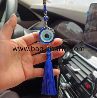 GUGEER Evil Eye Keychains Lucky Charms Protection Charm for Women Men Car Key Ring Bag Purse Accessories