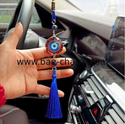 GUGEER Evil Eye Keychains Lucky Charms Protection Charm for Women Men Car Key Ring Bag Purse Accessories