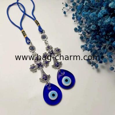 GUGEER Evil Eye Keychains Lucky Charms Bag for Women, Cute Purse Handbag Accessories