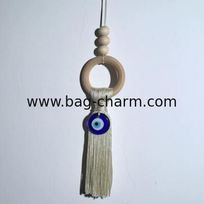 GUGEER Turkish Eye Evil Eye Bag Charms Purse Charms for Good Luck and Protection at Home, Tassel Bag Decorations Charm Wristlet Bracelet Keyring for Women