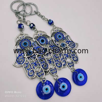 GUGEER Blue Evil Eye Keychains Purse Charms Wall Hanging Amulet for Good Luck and Protection at Home