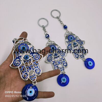 GUGEER Blue Evil Eye Keychains Purse Charms Wall Hanging Amulet for Good Luck and Protection at Home
