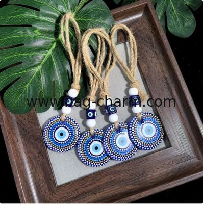 GUGEER Bag Charms Purse Charms Blue Turkish Eye, Evil Eye Blessing Gift 5 cm Amulet Pendant Protection Good Luck Charms for Hanging Lucky Amulet for Home Office and Car Decoration