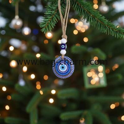 GUGEER Bag Charms Purse Charms Blue Turkish Eye, Evil Eye Blessing Gift 5 cm Amulet Pendant Protection Good Luck Charms for Hanging Lucky Amulet for Home Office and Car Decoration