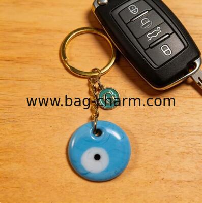 GUGEER Bag Charms Car Keyrings  Turkish Eye Evil Eye Blessing Gift – Blue Protective Amulet for Home Decoration– Wall Hanging for Home, Balcony and Car – Symbol of Protection and Blessing