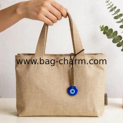 GUGEER Evil Eye Heart Keychains Bag Purse Keychains Good Luck Amulet protection Charm Keychains for Women Men