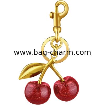 GUGEER Cherry Bag Charm Cute Key Chains Cherry Purse Charms for Handbags, Strawberry Keychain Mother's Day Gifts