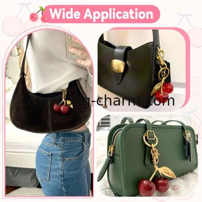 GUGEER Cherry Bag Charm Cute Key Chains Cherry Purse Charms for Handbags, Strawberry Keychain Mother's Day Gifts