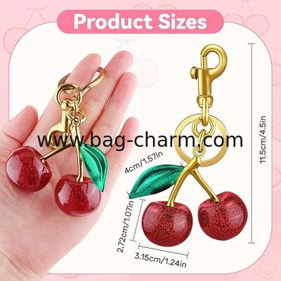 GUGEER Cherry Keychain Bag Charm for Purses–Cute Keyring Accessories for Women, Fashionable Handbag Charms for Car Keys